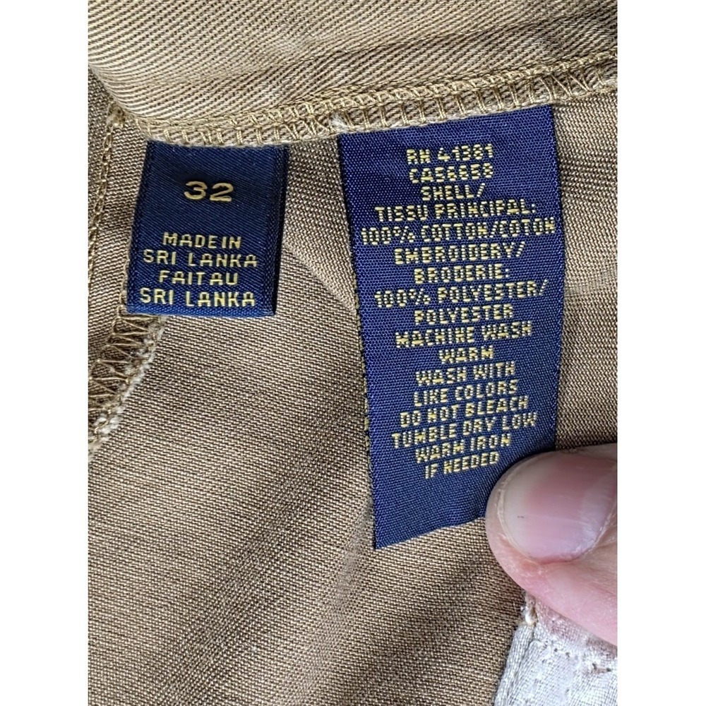 Polo Ralph Lauren Men's Brown w Embroidered Blue Ponies Chino Shorts. Size 32 - Picture 7 of 7